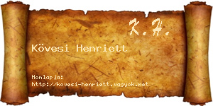 Kövesi Henriett névjegykártya